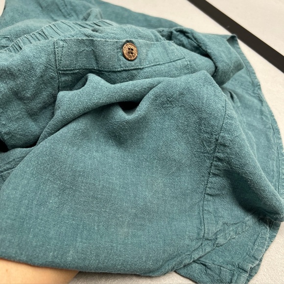 Patagonia Garden Island Cropped Wide Leg Pants Womens M Teal Hemp Blend Boho - Picture 16 of 16